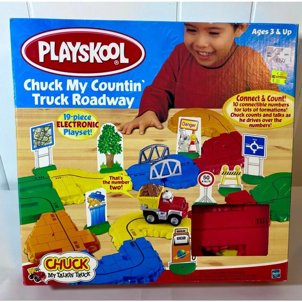 Vintage 2000 Playskool Chuck My Countin’ Truck Roadway Play Set- Complete